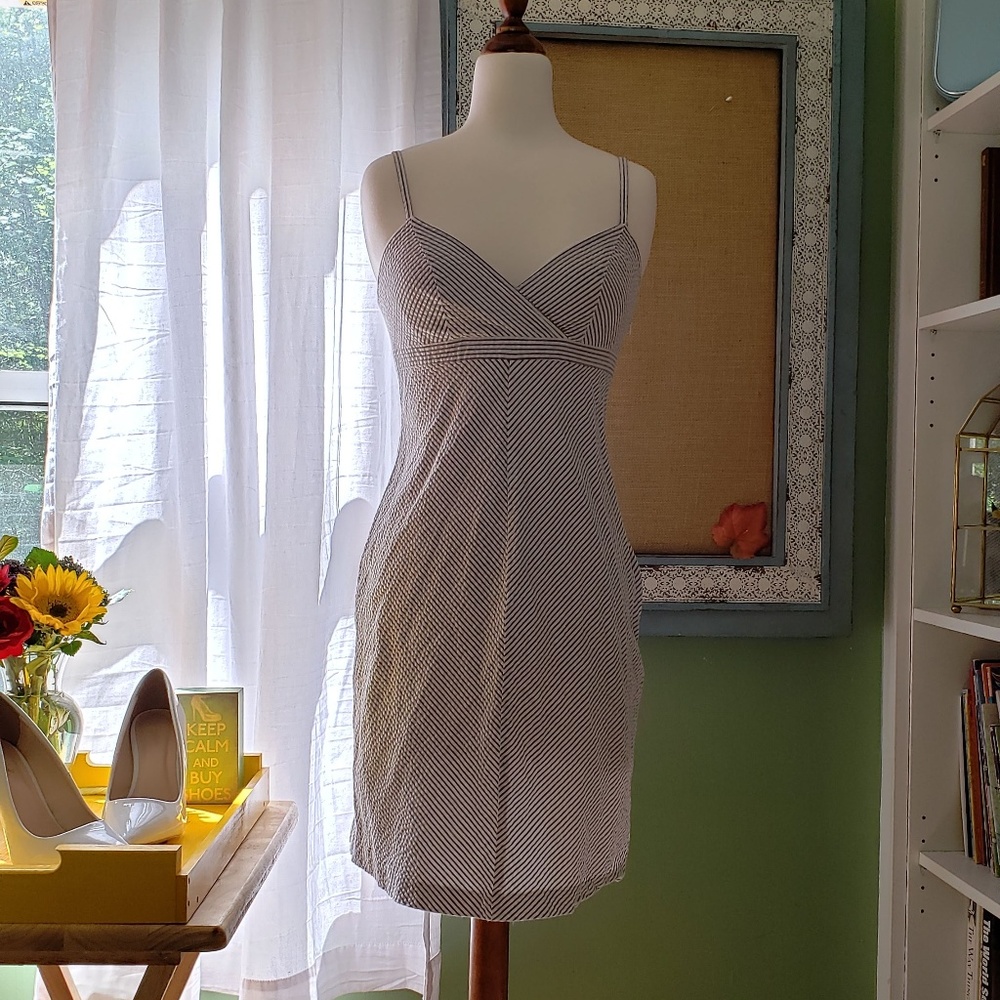 Isaac Mizrahi seersucker pinstripe dress
